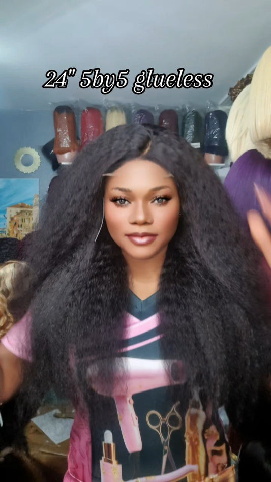 5by5 Glueless kinky straight