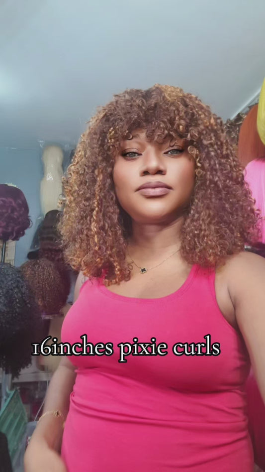 Fringe pixie curls