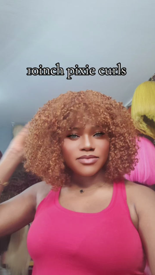Fringe pixie curls