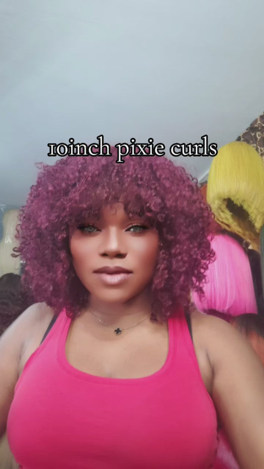 Fringe pixie curls
