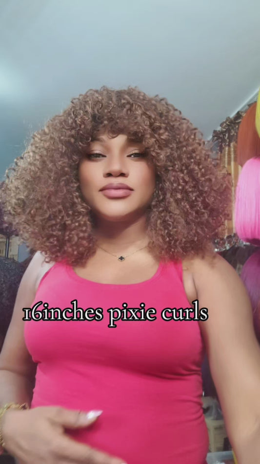 Fringe pixie curls