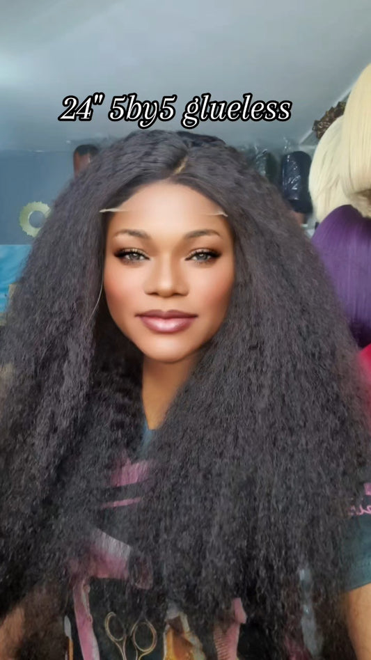 5by5 Glueless kinky straight